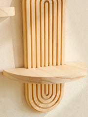 Boho Wooden Wall Shelves – 1 & 2-Tier Geometric Design