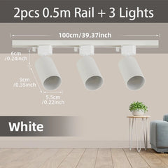 Full Set LED Track Light – GU10 Spotlight Ceiling Rail System