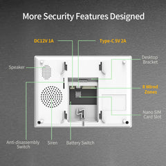 Staniot 7" WiFi 4G Smart Home Alarm System with 115dB Siren