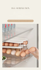 2-Tier Rolling Egg Storage Box – Automatic Dispenser for Refrigerator