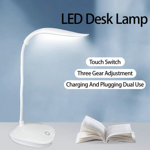 LED Reading Desk Lamp – Portable USB Rechargeable Touch Dimming Light