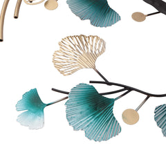 Tree Leaf Metal Wall Art – Modern 3D Ginkgo Nature Decor