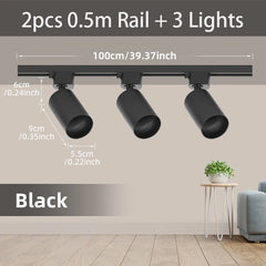Full Set LED Track Light – GU10 Spotlight Ceiling Rail System
