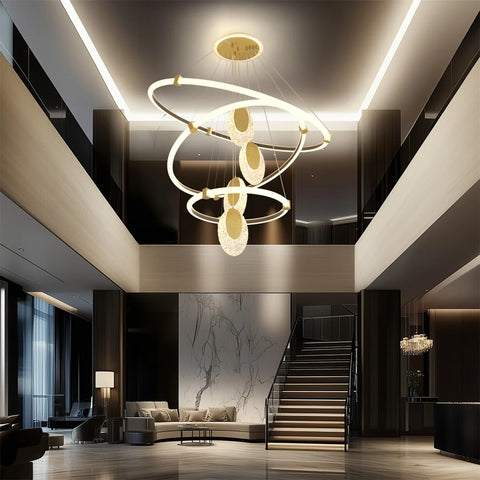 LUVODI 3-Layer LED Water-Drop Pendant Chandelier