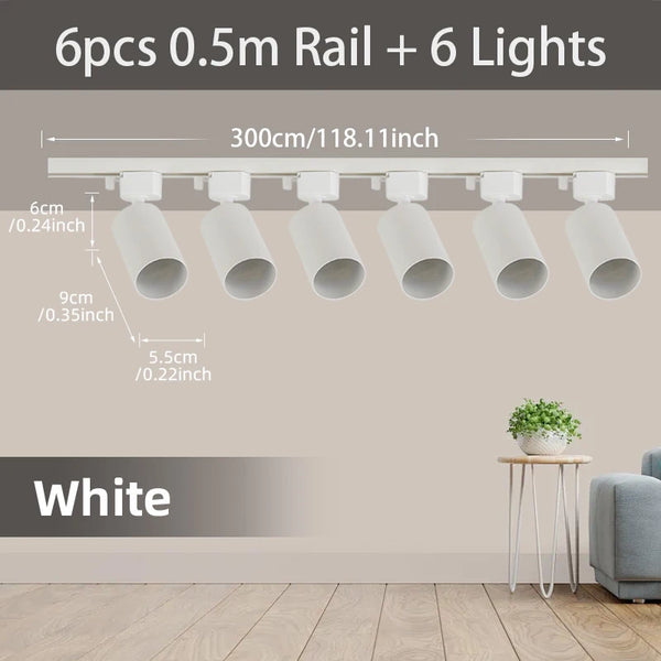Full Set LED Track Light – GU10 Spotlight Ceiling Rail System