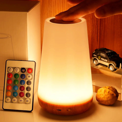 13-Color Changing RGB Night Light – Touch & Remote Control, USB Rechargeable