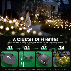 12-Pack Solar Firefly Lights – Waterproof Starburst Garden & Pathway Lamps
