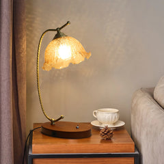 LUVODI Classic Glass Flower-Shape Table Lamp