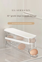 2-Tier Rolling Egg Storage Box – Automatic Dispenser for Refrigerator