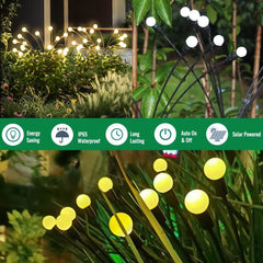 12-Pack Solar Firefly Lights – Waterproof Starburst Garden & Pathway Lamps