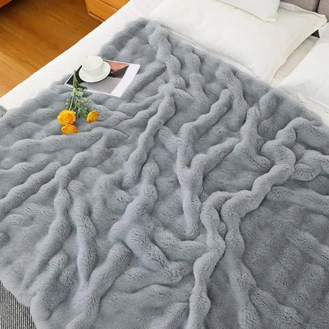 200cm Winter Throw Blanket – Thickened Plush Bubble Design