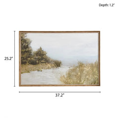 Modern Abstract Landscape Framed Canvas Wall Art – Home Decor