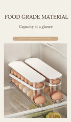 2-Tier Rolling Egg Storage Box – Automatic Dispenser for Refrigerator