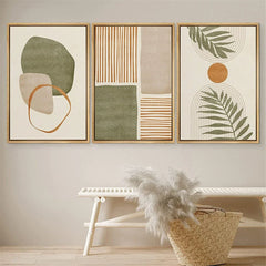 Tropical Leaves Wall Art – Abstract Boho Canvas Prints