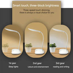 LED Reading Desk Lamp – Portable USB Rechargeable Touch Dimming Light