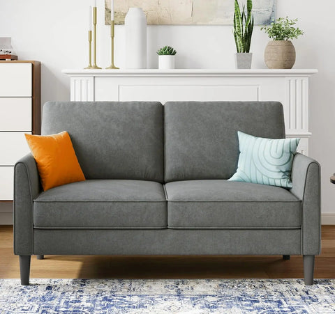 Comfy Small Loveseat – Modern Ergonomic Couch with Thick Cushion