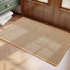Linen Weave Kitchen Floor Mat – Anti-Slip, Oil-Resistant Twill Rug with Rubber Backing