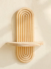 Boho Wooden Wall Shelves – 1 & 2-Tier Geometric Design
