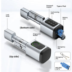 RAYKUBE V1 Smart Cylinder Lock – Tuya BLE, Fingerprint & Password Unlock