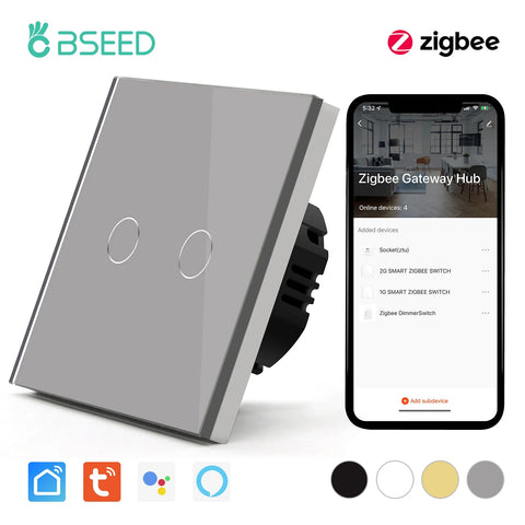BSEED Zigbee 1/2/3 Gang Smart Touch Wall Switch