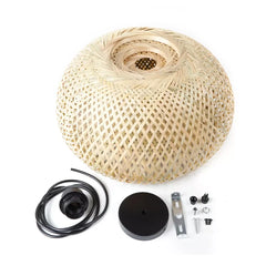 Vintage Bamboo Wicker Rattan Pendant Light