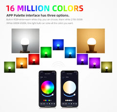 Bluetooth RGB LED Smart Bulb – E27 15W Dimmable with App & Remote Control