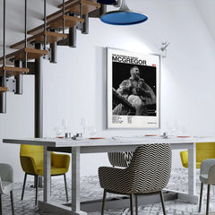 Black & White UFC Poster – Canvas Wall Art for Gym or Home Decor