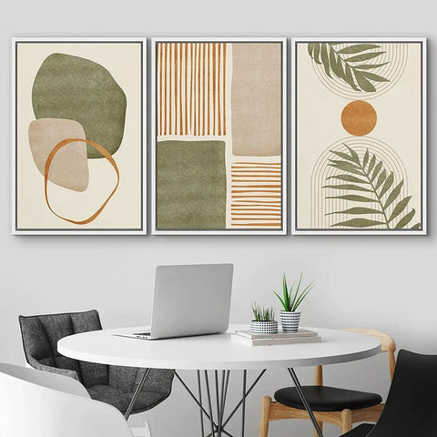 Tropical Leaves Wall Art – Abstract Boho Canvas Prints